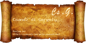 Csanádi Gergely névjegykártya